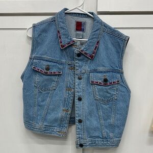 Sunbelt Denim Vest with Beaded Trim